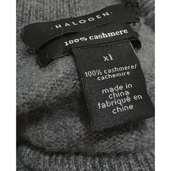 Halogen womens xlarge 100% cashmere turtleneck sweater gray - Picture 7 of 10
